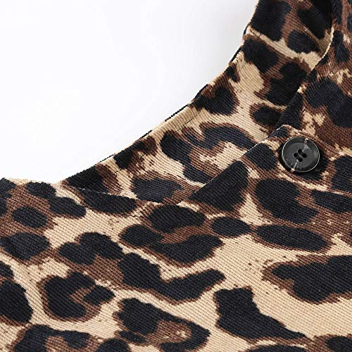 AgrinTol Women Coat,Clearance Leopard Winter Warm New Wind Cardigan Print Long Coat - Thumbnail 3