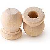 Pinehurst Crafts Wood Dowel Rod Finials, 3/4 Inch Tall with 1/4 Inch Hole, Pack of 12