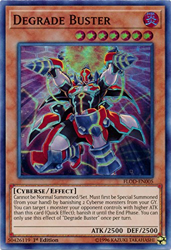 Degrade Buster - FLOD-EN005 - Super Rare - 1st Edition - Flames of Destruction