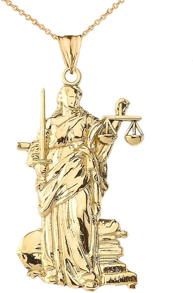 Lady justice gold pendant Outlet
