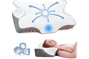 Anvo Cervical Pillow for Neck Pain Relief - Memory Foam Pillows for Neck and Shoulder Pain, Ergonomic Pillows for Pain Relief Sleeping - Neck Pillow for Side Back & Stomach Sleeper - Grey Firm