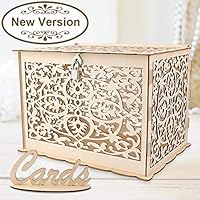 Aytai DIY Rustic Wedding Card Box with Lock and Card Sign Wooden Gift Card Box Money Box for Reception Wedding Anniversary Baby Shower Birthday Graduation Party Decorations
