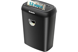 Woolsche Paper Shredder,12-Sheet Cross Cut with 6.6-Gallon Basket, High Security Level P-4,3-Mode Design Shred Card/CD/Staple/Clip,Heavy Duty Shredder,Jam Proof System for Office