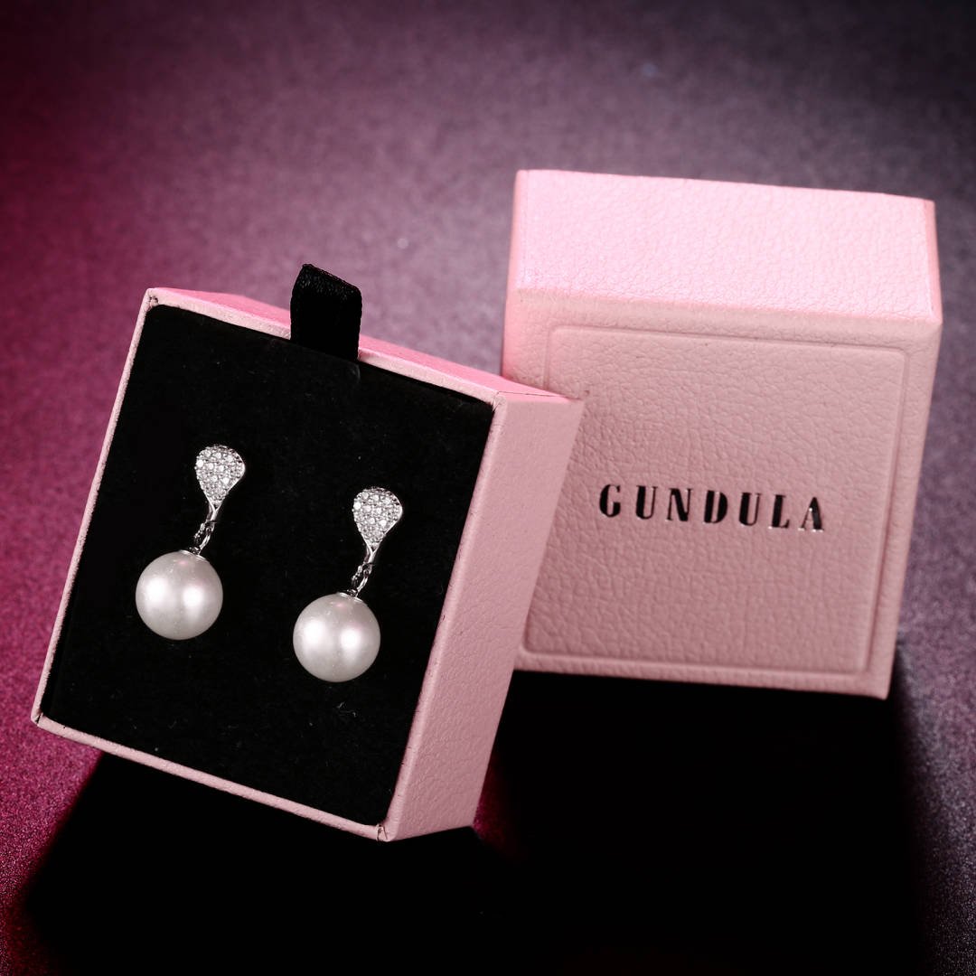 Pendientes Mujer, GUNDULA Pendientes Mujer Perla Zirconia Cúbica \