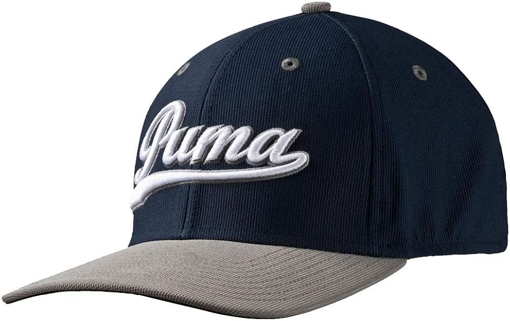 PUMA Golf Kids Boy's Script Cap (Big Kids) Peacoat/Folkstone Grey Hat One Size : Clothing