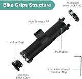 URAQT Bicycle Handlebar Grips Non-slip Rubber with 2 Aluminum Locks Extendable view 3