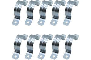 zinc plated steel pipe clamp,Steel Rigid Pipe,Holes Cable U Bracket Pipe Clamp,Electrical Conduit Straps (Two Holes, 2 inch-1