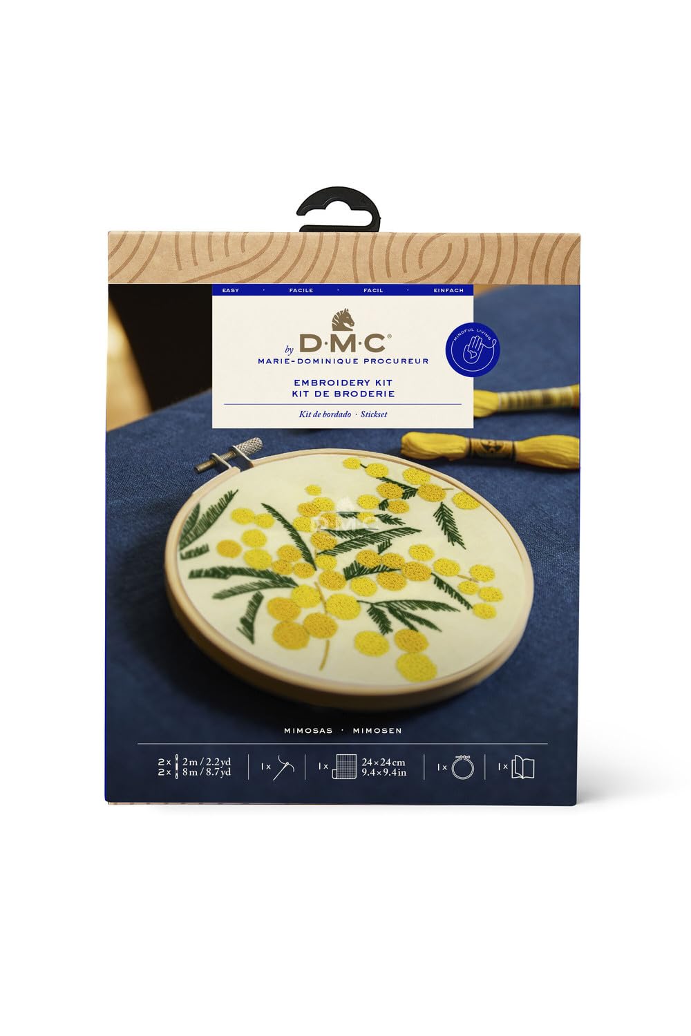 DMC Mimosas (14.5cm) Cross Stitch Embroidery Kit - 1 Set
