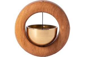 TREELF Magnetic Shopkeepers Bell for Door Opening,Golden Silk Wood Door Chimes When Door Opens,Doorbell Chime,Office Ornaments Decoration for Entrance, Fridge Sticker and Barn Door Housewarming Gift