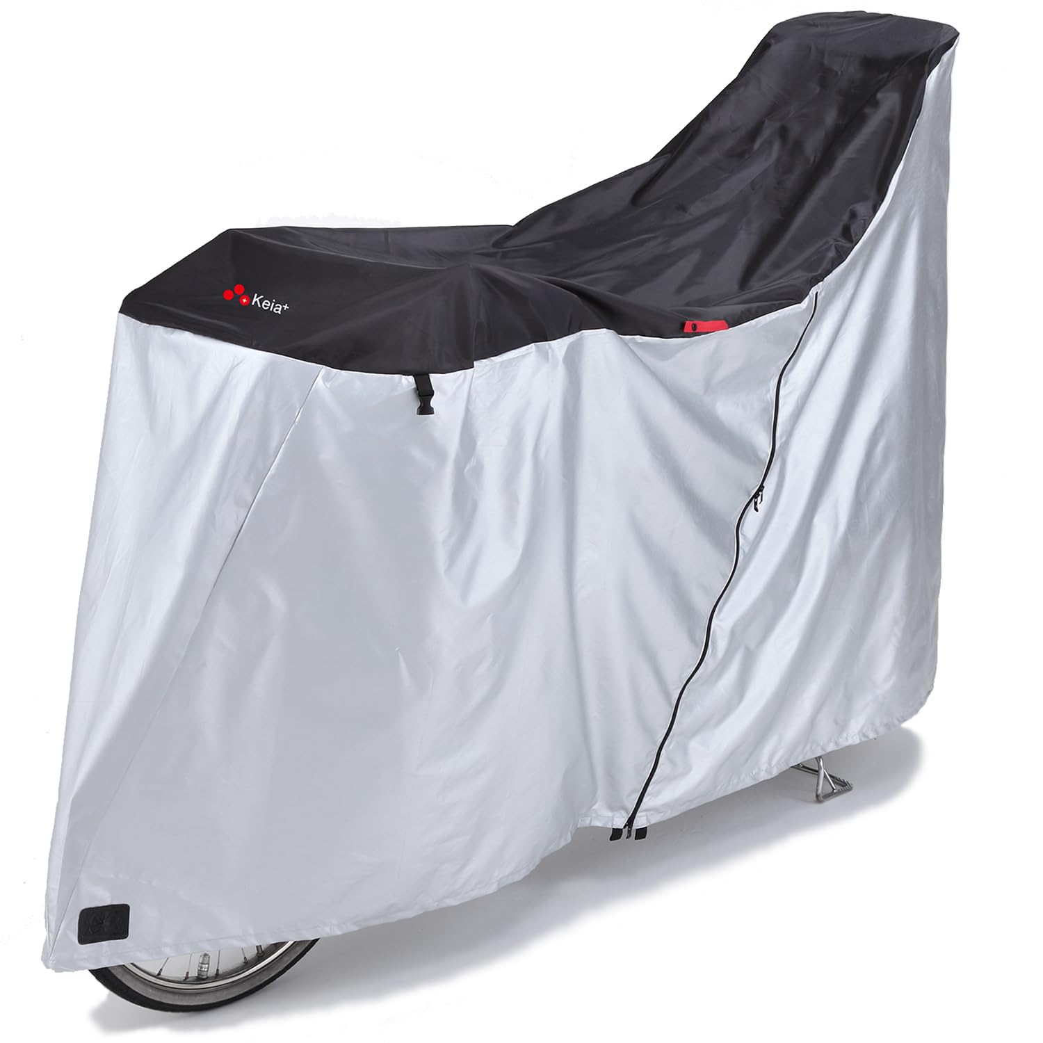 川住製作所(Kawasumi Seisakusyo) 自転車 サイクルカバー(アシスト車対応ファスナー式) KW-389AS/BK LLサイズ ブラック/シルバー商品画像