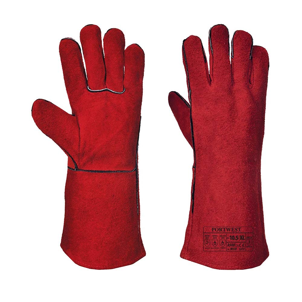 Portwest Welders Gauntlet, Color: Red, Size: XL, A500RERXL