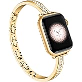 Missair Bands Compatible with Apple Watch Band 38mm 40mm 41mm 42mm 44mm 45mm 46mm 49mm for Women, Slim Metal Dressy Jewelry Bracelet with Bling Diamond for iWatch Series 11 10 9 8 7 6 5 4 3 SE Ultra