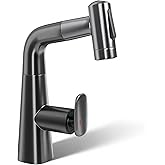 ROYAL BATH Bathroom Sink Faucet with Pull Down Sprayer,3 Mode Single Handle Vanity Faucet,Kitchen Faucet with 360° Swivel &Pull Down Sprayer