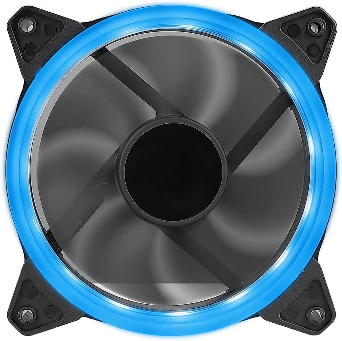JUSTOP 120MM Blue LED PC Case Cooling Fan 12CM With 22x Blue LED Ring With 3-Pin Motherboard / 4-Pin Molex Connectors / 4x Screws Included - Image 4