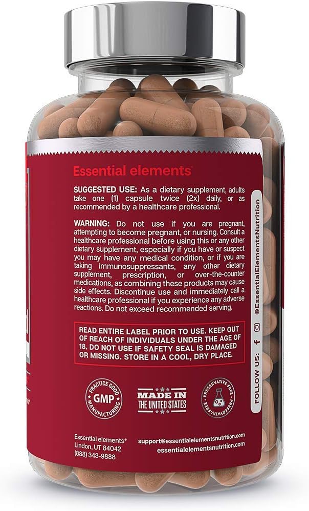 Cholesterol Support Supplement - for Heart Health with Red Yeast Rice, Garlic, Niacinamide | CholestAid by Essential Elements | 60 Capsules: Health & Personal Care