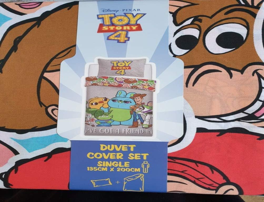 Toy Story 4 Disney Pixar Single Duvet Cover Set 135 x 200 cm