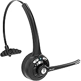 Delton 10X Bluetooth Computer Headset, Over-The-Head Single Ear Wireless Headset with Noise Canceling Mic for Computer/Laptop/Call Center/Truck Driver, Works with All Meetings Apps - Black