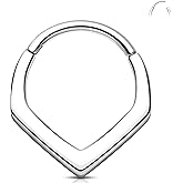 Melighting 16G Septum Ring Stainless Steel 316L Daith Piercing Jewelry 8/10 mm Helix Stud Septum Clicker for Women