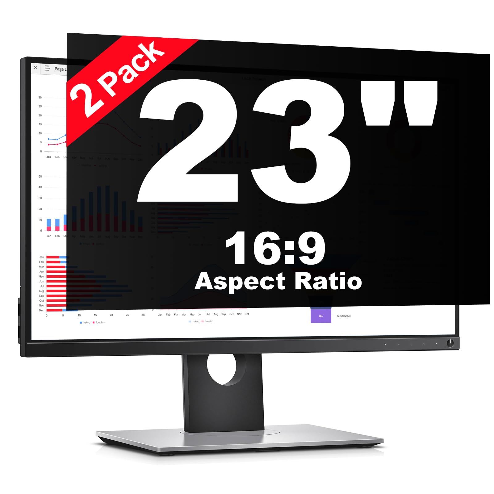 [2 Pack] 23 Inch Computer Privacy Screen Protector