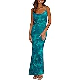 OWIN Women Summer 2025 Floral Dresses Sleeveless Long Mesh Bodycon Maxi Dress Spaghetti Strap Wedding Guest Dress