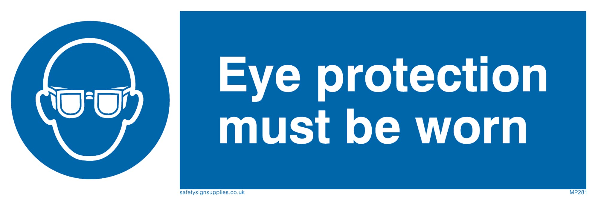 Pack of five - Eye Protection Must Be Worn Sign - 150x50mm - L15