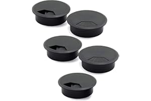 Zydiwo 5pcs 2-3/8 Inch (60mm) Desk Cable Grommet Cable Hole Cover Computer Table Cord Wires Organizer Cord Desk Wire Grommet 