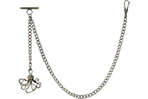 ZTA Albert Chain Pocket Watch Chain Fob Chain for Men Octopus Design Pendent Fob with T Bar Swivel Clasp