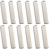 ABBECIAO 12PCS Aluminum 3D Rectangle Stamping Blanks - 1 1/2" x 1/4" Solid Bar Pendants for Necklace Keychain Making
