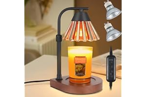COPINPIN Dimmable Candle Warmer Lamp with Timer Adjustable Height for Scented Jar Candles Electric Candle Wax Melt Warmer for Home Decor Christmas Birthday Gifts for Women Mom(Gold yellow)