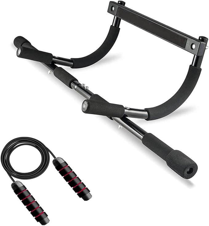 yaohome Pull Up Bar & Jump Rope, Horizontal Bar Workout Bar Chin Up MultiGym