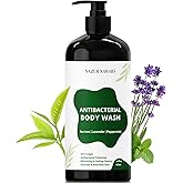 Nazer Sawaid Antibacterial Body Wash - Helps with Irritation, Eczema, Body Odor, Back Acne & Jock Itch for Man & Women - Made up of Tea Tree, Peppermint & Lavendor - For All skin Types - 16 Oz