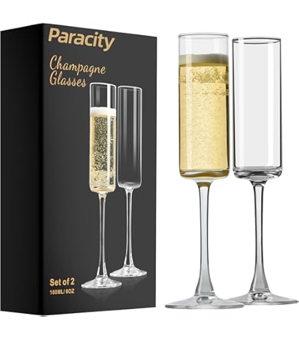 Amazon.com | PARACITY Champagne Flutes, Champagne Glasses Set of 2