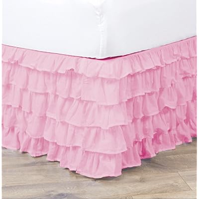 Dust Ruffle Pink Pleated Skirt Queen Pink Buffalo Pink Pleated