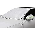 traderplus Magnetic Windproof Windshield Snow Ice Cover Frost Guard with Mirror Protector for Cars, Trucks and SUVs (72" x 45.6")