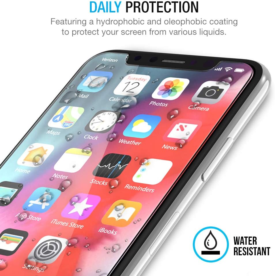 Maxboost Screen Protector for Apple iPhone Xs & iPhone X & iPhone 11 Pro (3 Packs, Clear) 0.25mm Tempered Glass Screen Protector with Advanced Clarity [3D Touch] Work w/Most Case 99% Touch Accurate