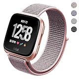 PUGO TOP Fitbit Versa Watch Bands Loop Small Large, Adjustable Closure Wrist Replacement Fitness Sport WristBands Woven Nylon Band Straps For Fitbit Versa Fitness Smart Watch Women Men