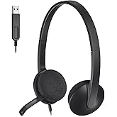 Logitech USB Headset H340, Stereo, USB Headset for Windows and Mac - Black