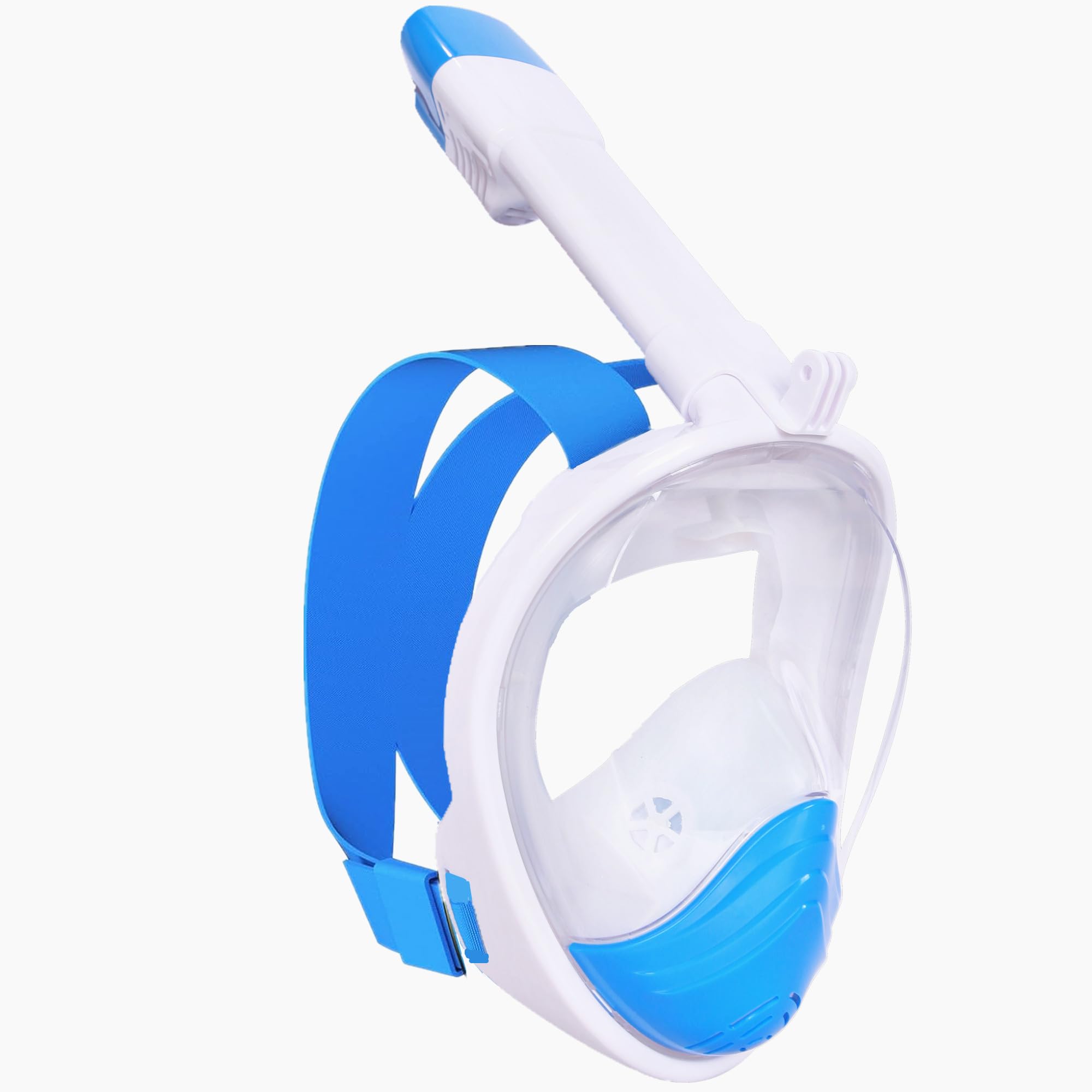 Snorkel Mask Full Face,Snorkeling Mask Set for Adults and Youth with Detachable Camera Mount Design,Panoramic Snorkeling Gear,Diving Mask with Anti-fog and Anti-leak Technology(Blue S/M)