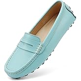 Artisure Women's Classic Comfort Leather Penny Loafers Casual Slip-Ons Lightweight Walking Flats Driving Mocs Boat Shoes