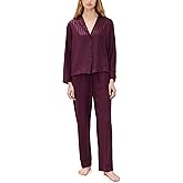 Lunya Women's Washable Silk Striped Jacquard Long Sleeve Pajama Set