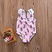 ITFABS Baby Girl Pineapple Print Bikini Ruffles Swimsuits Backless Bathing Suits for Toddler Girls (80(6-12 Months), Pink)