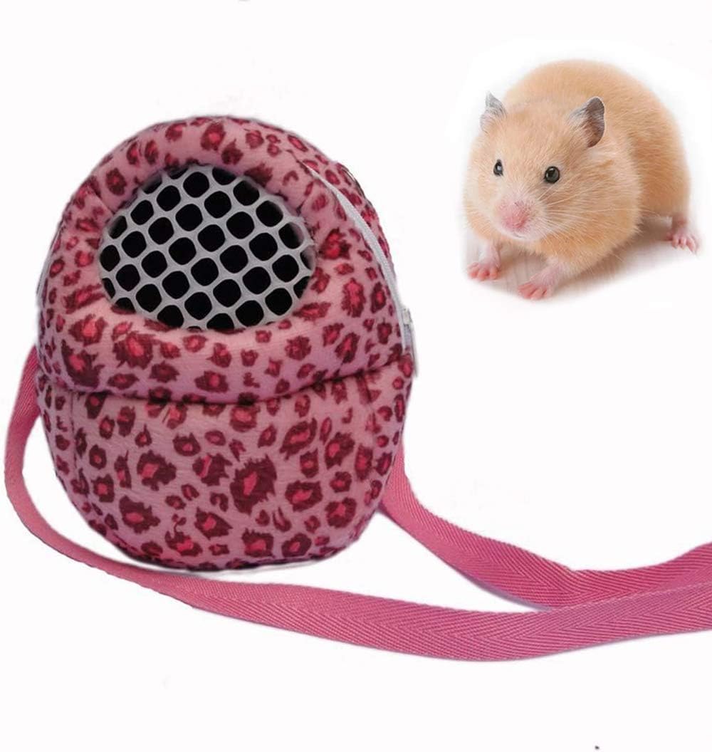 Hamster Carrier Bag, Small Animal Outgoing Carrier Bag with Shoulder Strap Portable Travel Handbag Backpack for Hedgehog Hamster Mouse Rat Sugar Glider Squirrel Chinchilla Rabbit