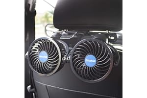 Electric Car Fans for Rear Seat Passenger Portable Car Seat Fan Headrest 360 Degree Rotatable Backseat Car Fan 12V Cooling Ai