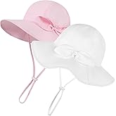 Baby Girl Sun Hat Toddler Beach Hats with UPF 50+ Protective Infant Summer Hat with Wide Brim Baby Girls Bucket Hat