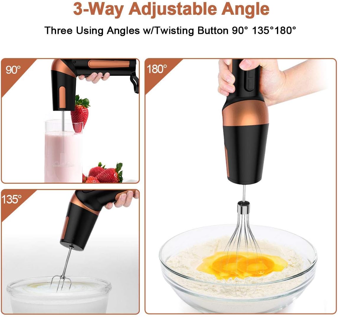 Electric Hand Mixer Handheld Mixer Egg Beater Set W Ac Renewed Stainless Steel Egg Whisk Bpa Free Beater Drink Mixer Attachment 2 Speed Rotatable Angle Hand Blender Stick Mixer For Coffee Kitchen Mixers Home