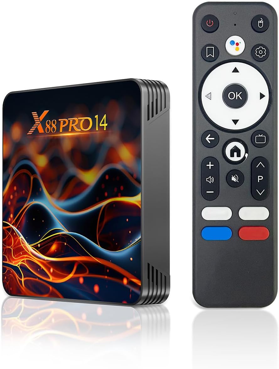 2026 Android 14.0 TV Box, Android Boxes with 2GB RAM 16GB ROM RK3518 Quad-Core 64bit Cortex-A53 Support 2.4G /5G Dual Wifi6, 4K 100M Ethernet HDMI 2.0 USB 3.0/2.0 for Smart TV