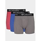 Columbia Men's Performance Cotton Stretch Boxer Briefs 3 Pack, Red/Blue/Grey, 3X-Large