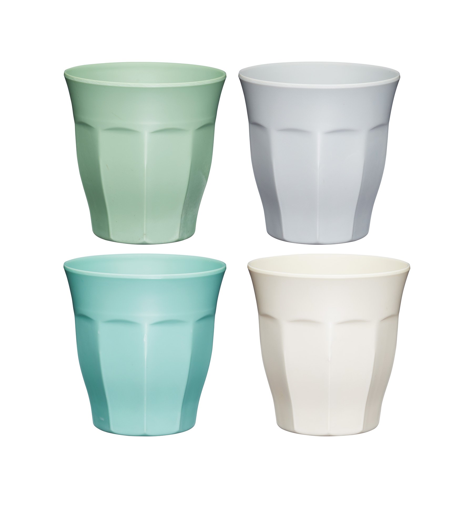 Colourworks Melamine Plastic Cups, Set of 4 Picnic Mugs, 280ml, Classic Colour