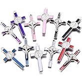 Weyuley 30pcs Mixed Gold Plated Enamel Cross Charm Pendant for DIY Jewelry Making Necklace DIY Jewelry Accessories 21mmx39.5mm (A625)