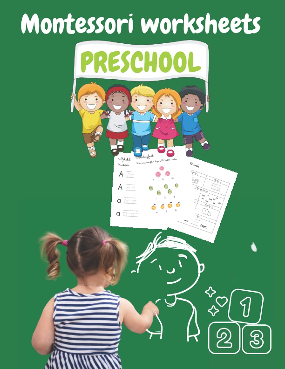 montessori worksheets Preschool Workbook &#8211; Ages 3 to 7: Numbers 1-10, Alphabet, Pre-Writing, Following Directions, Big Workbook Practice for Kids with &#8230; (Montessori Reading Workbook, Preschool)